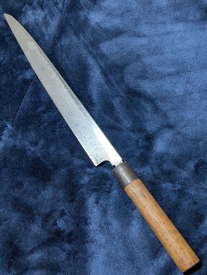 A*n様 特製 有次 片刃 和包丁 柳刃包丁 刺身包丁 水牛柄 九寸尺 中古 白