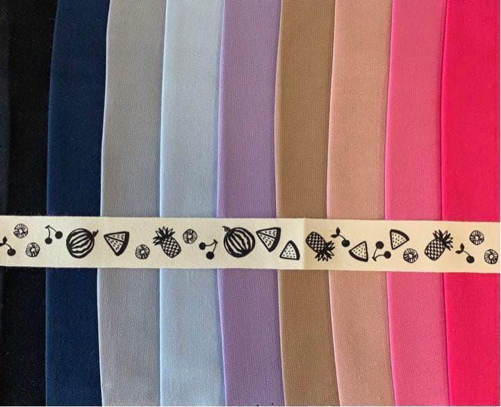 No.227 オーダーマスク　フルーツ　黒　ピンク　紫　水色　マスクの色選べます