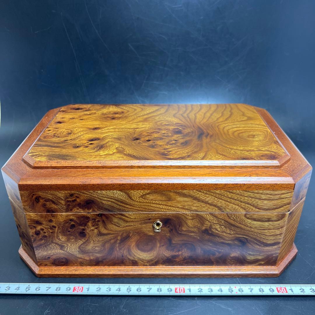 リュージュ　シリンダー式　36弁オルゴール　ジュエリーボックス　共箱　幅約30㎝