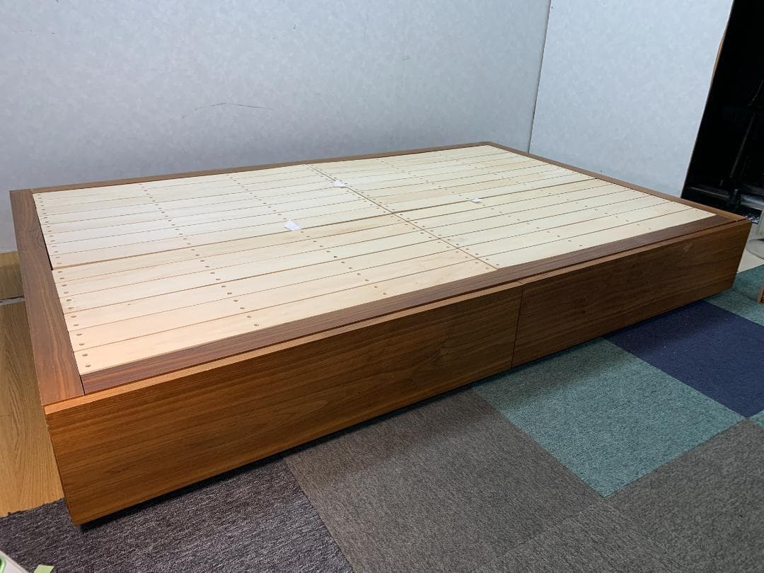 ☆943 無印 ウォールナット ベッドフレーム セミダブル 地域限定組立送料無料