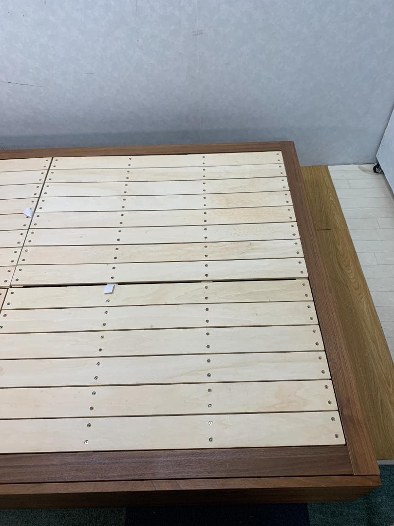 ☆943 無印 ウォールナット ベッドフレーム セミダブル 地域限定組立送料無料