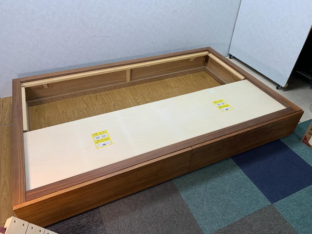 ☆943 無印 ウォールナット ベッドフレーム セミダブル 地域限定組立送料無料