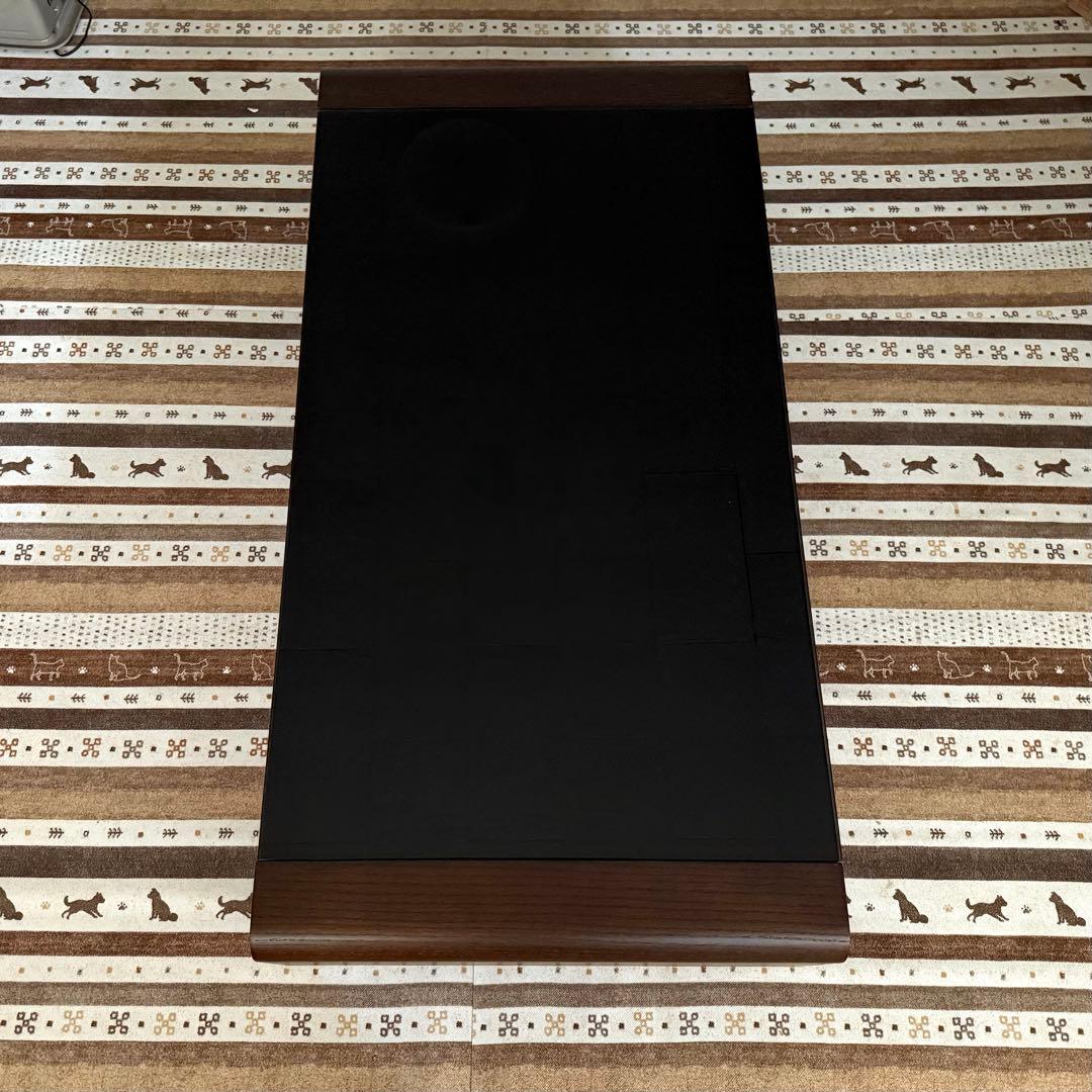 【極美品】 [幅120cm]ローテーブル ブラックガラス ベルネF