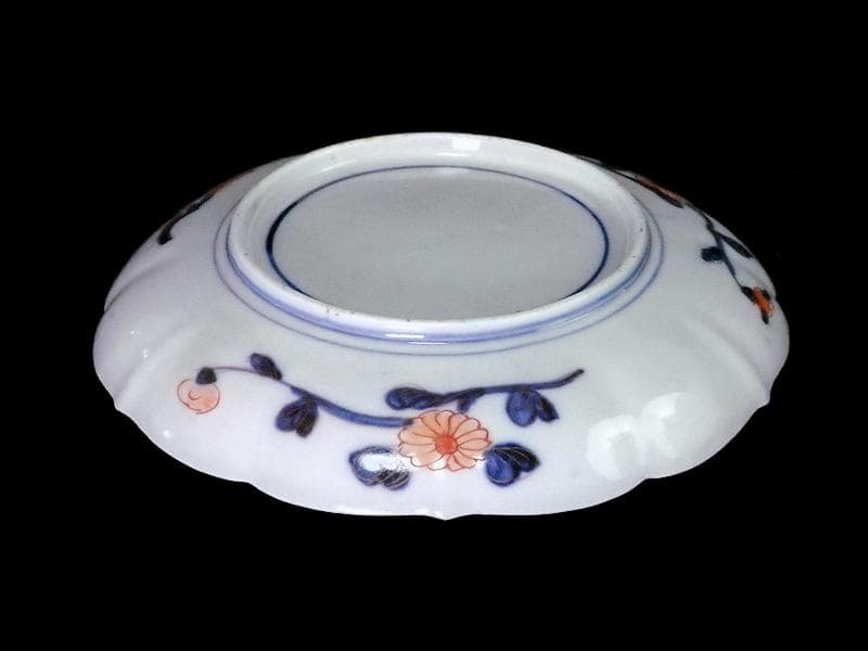 古伊万里　色絵　朝日に山水の図　7寸半皿　B295A-CQc