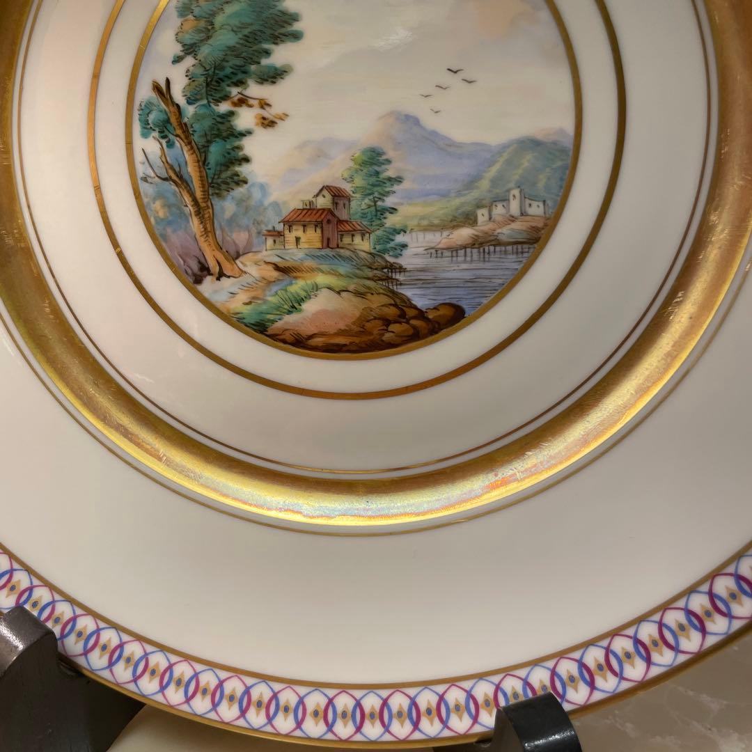 リチャードジノリ シリーズは、インペロトスカーナ 手描き風景画・金彩