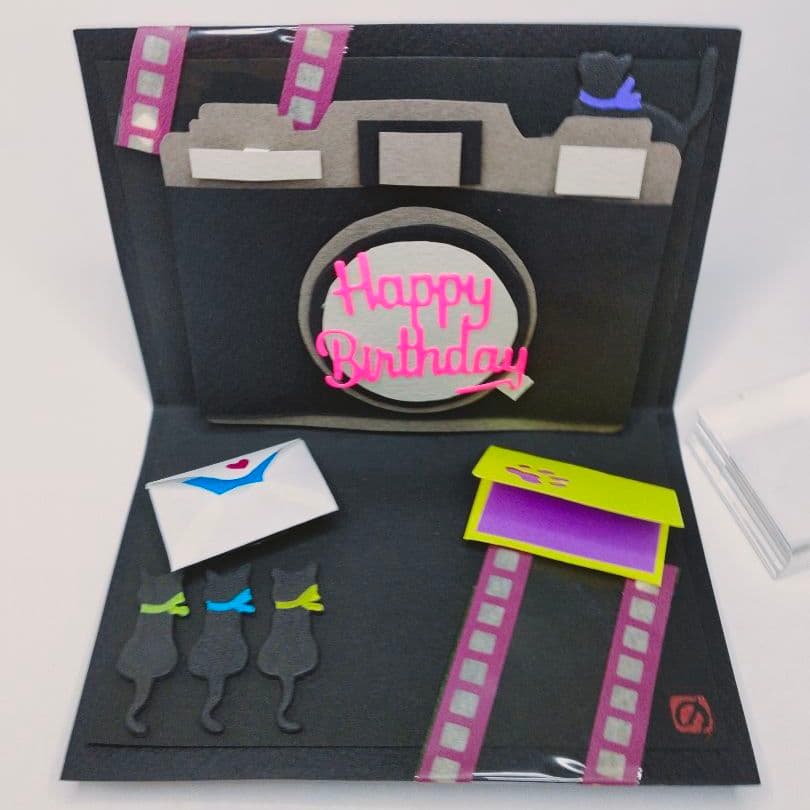 フォロワー様限定788世界に1つだけのバースデーハンドメイドメッセージカード　猫