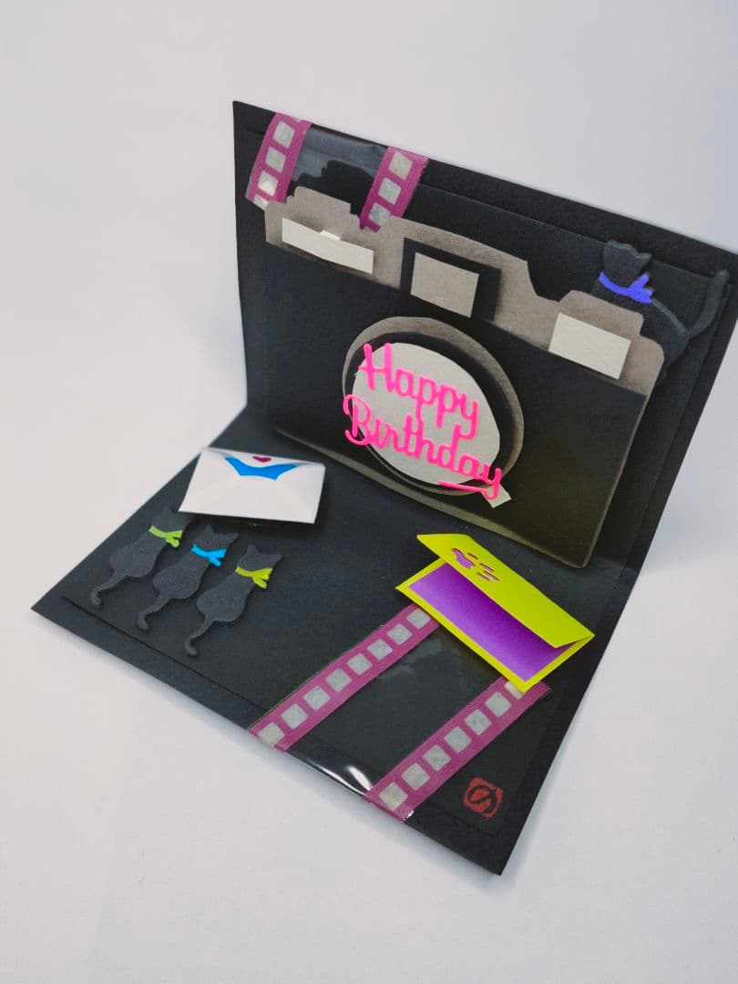 フォロワー様限定788世界に1つだけのバースデーハンドメイドメッセージカード　猫