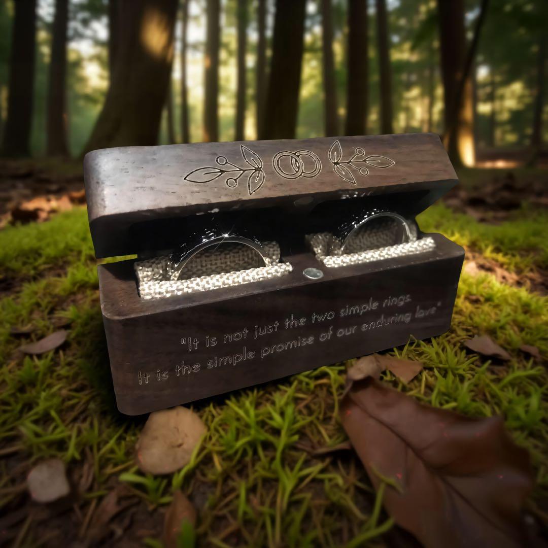 ペアリング、結婚指輪、プロポーズリング、 婚約指輪、贈り物、木製ボックス付き