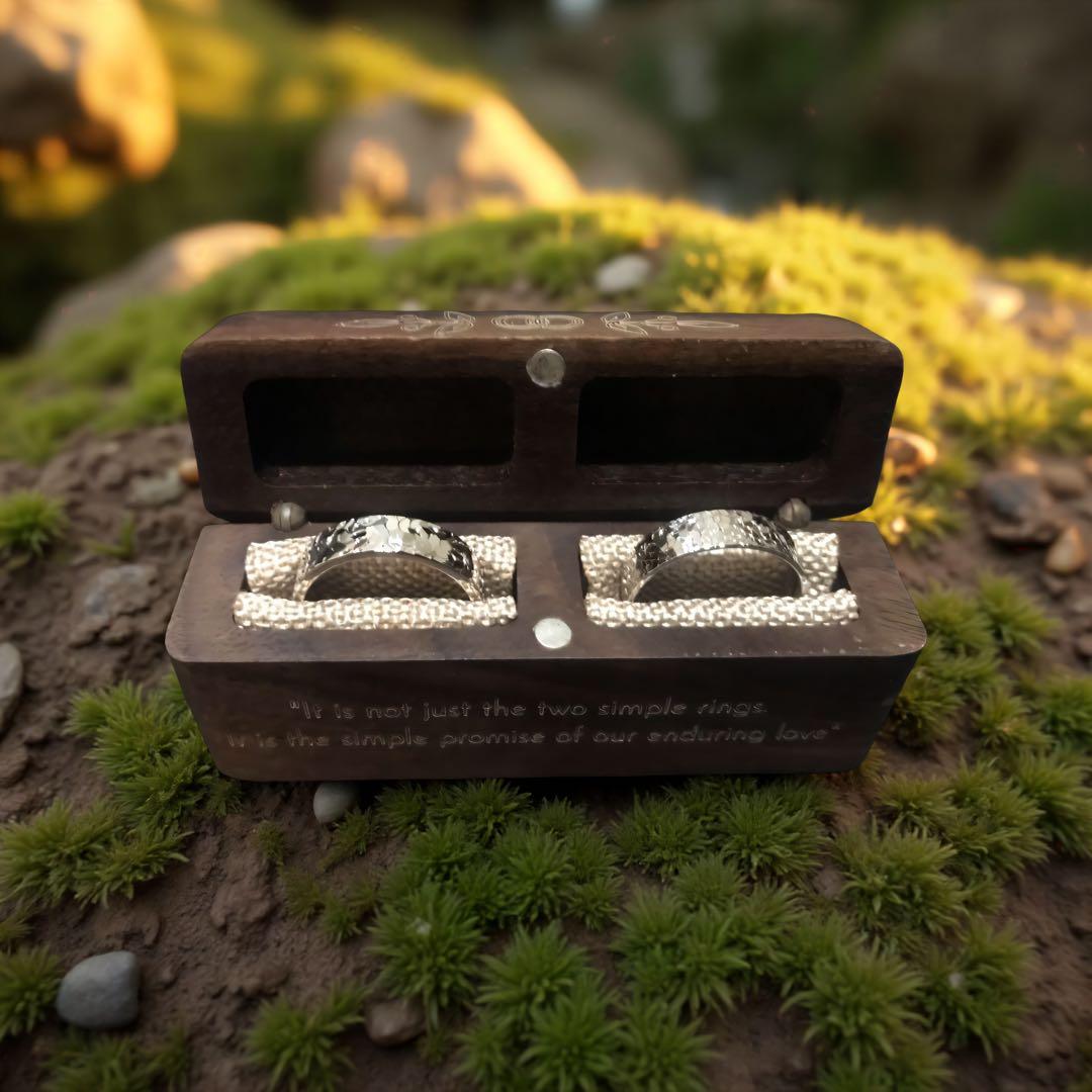 ペアリング、結婚指輪、プロポーズリング、 婚約指輪、贈り物、木製ボックス付き