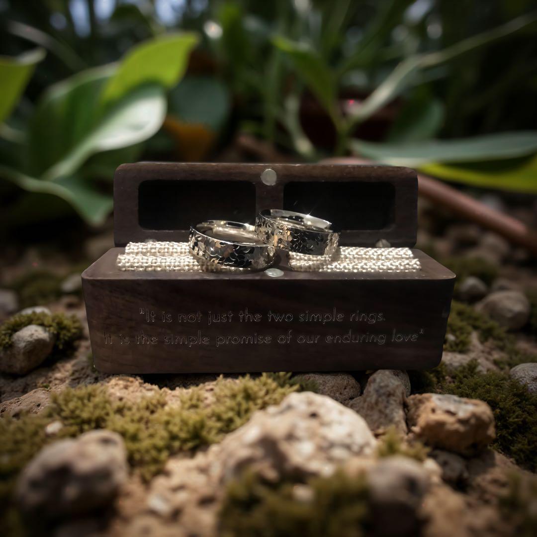 ペアリング、結婚指輪、プロポーズリング、 婚約指輪、贈り物、木製ボックス付き