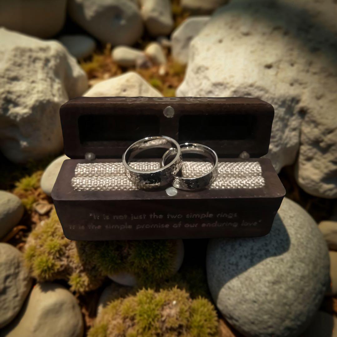 ペアリング、結婚指輪、プロポーズリング、 婚約指輪、贈り物、木製ボックス付き
