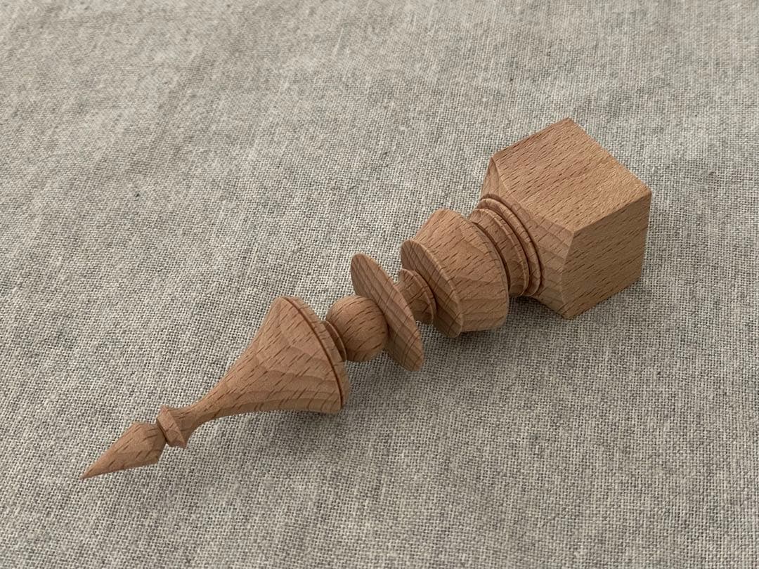 市川岳人　リングスタンド　木製　作家　作品　オブジェ　インテリア　希少　レア