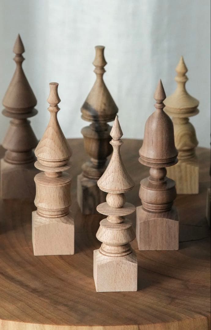 市川岳人　リングスタンド　木製　作家　作品　オブジェ　インテリア　希少　レア