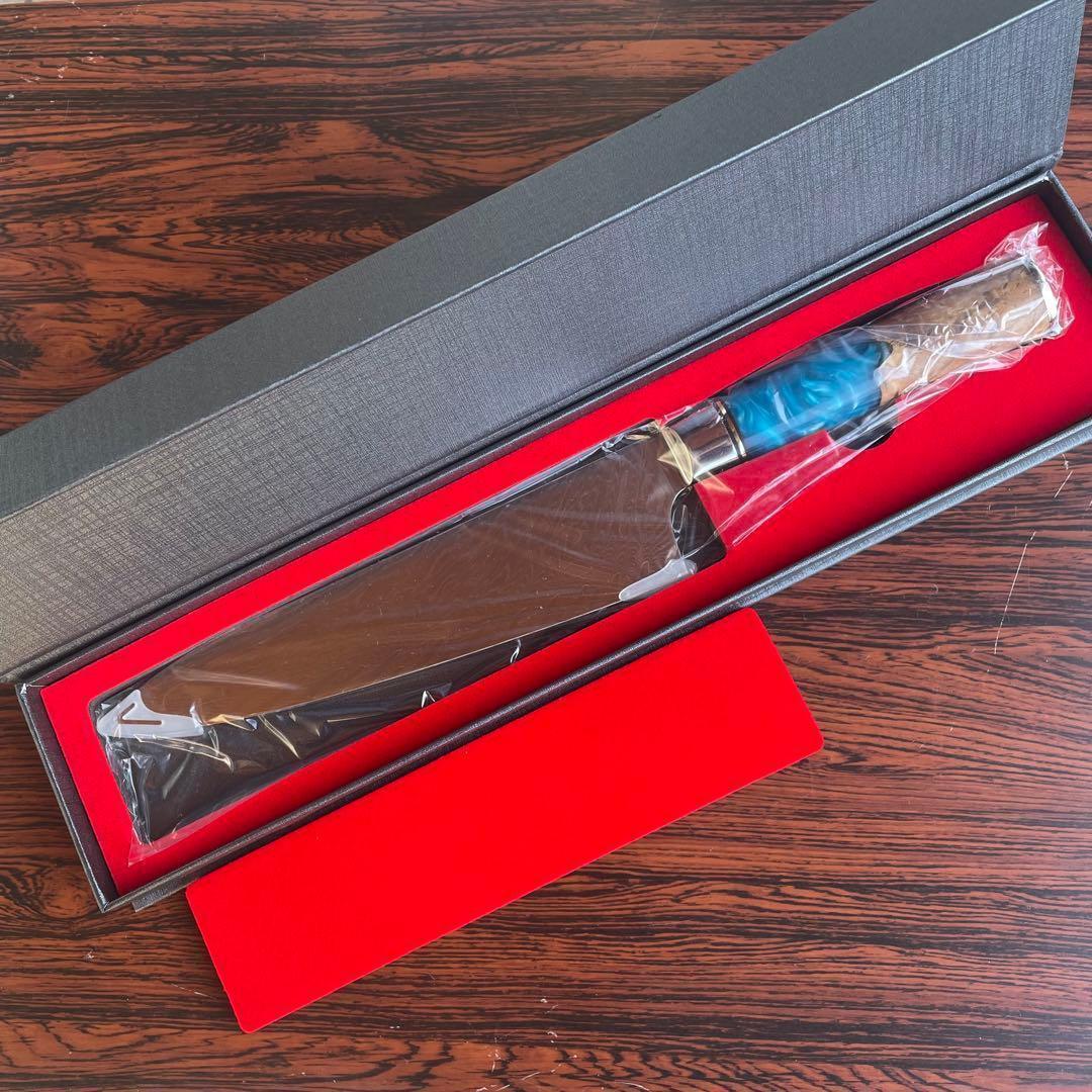 シェフナイフ 万能包丁 牛刀 8インチ VG10 本物ダマスカス 武生特殊鋼材製