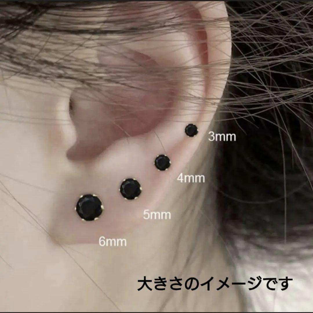 S✧天然石ドラゴンガーネット 3.0mm✧　ピアス　ステンレス