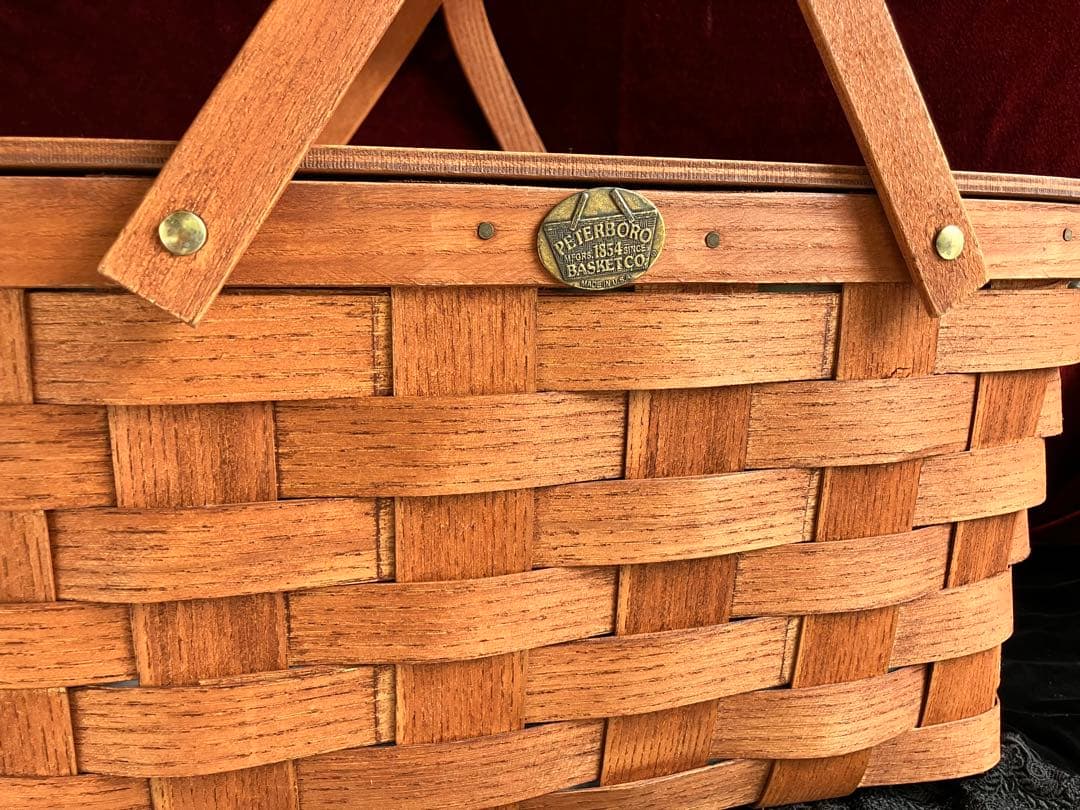 PETERBORO社 ピーターボロ ピクニックバスケット蓋付き ギンガムチェック