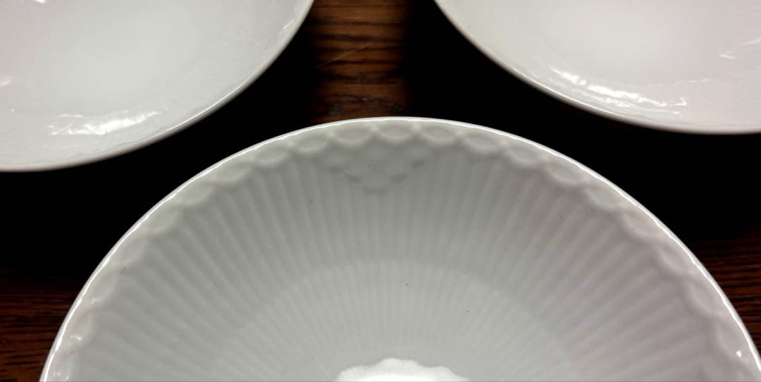 ロイヤルコペンハーゲン　ホワイトハーフレース　16、5センチボウル　3個