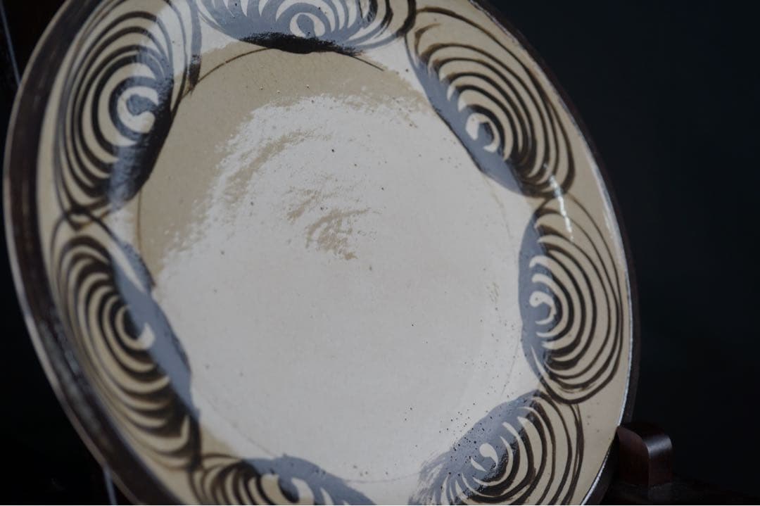 馬の目皿 古瀬戸 石皿 33.3cm 馬の目 大皿 飾り皿 古美術 骨董 民藝