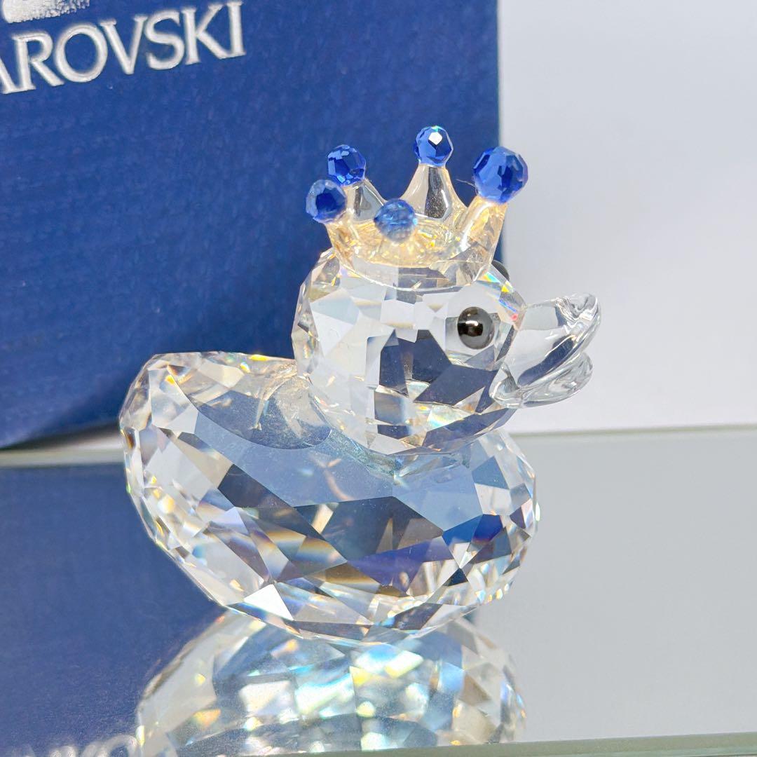 スワロフスキー ハッピーダック アヒル スワン 王冠 プリンス 置物