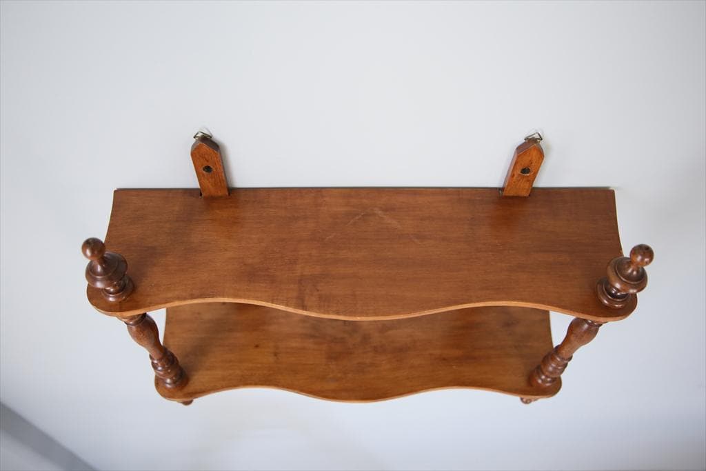 フランスアンティーク木製ウォールシェルフ/壁掛けラック/飾り棚(90-160)