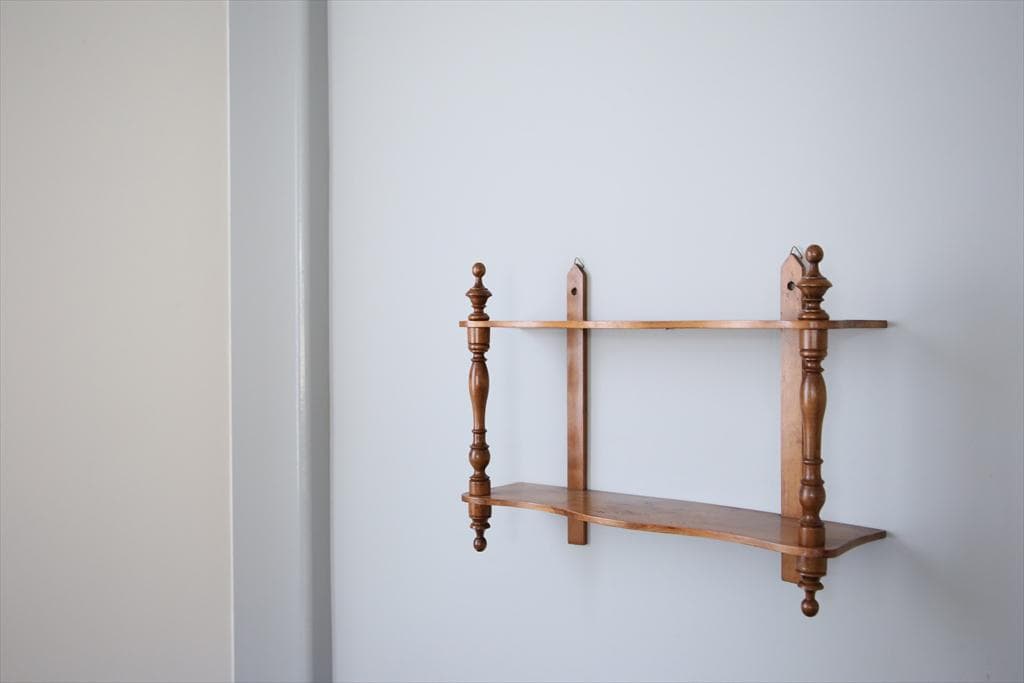 フランスアンティーク木製ウォールシェルフ/壁掛けラック/飾り棚(90-160)