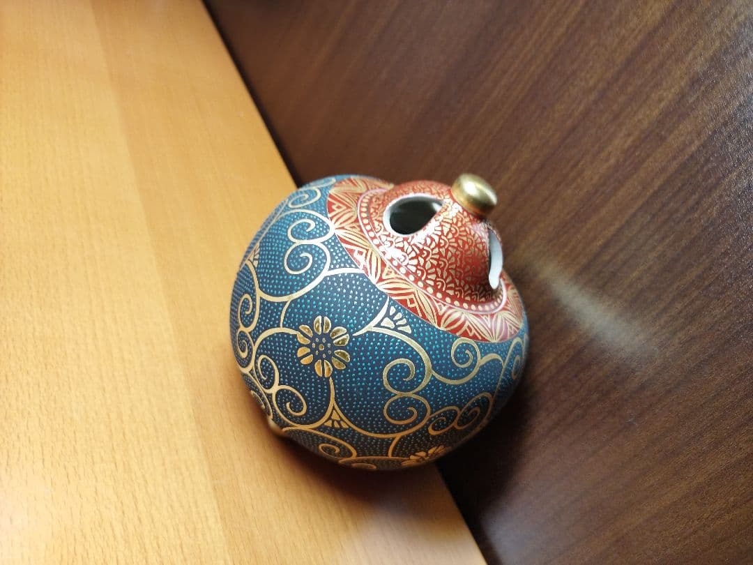 九谷焼 香炉 光仙　4号　本金青粒　新品未開封　珍品　在庫切れ多数品