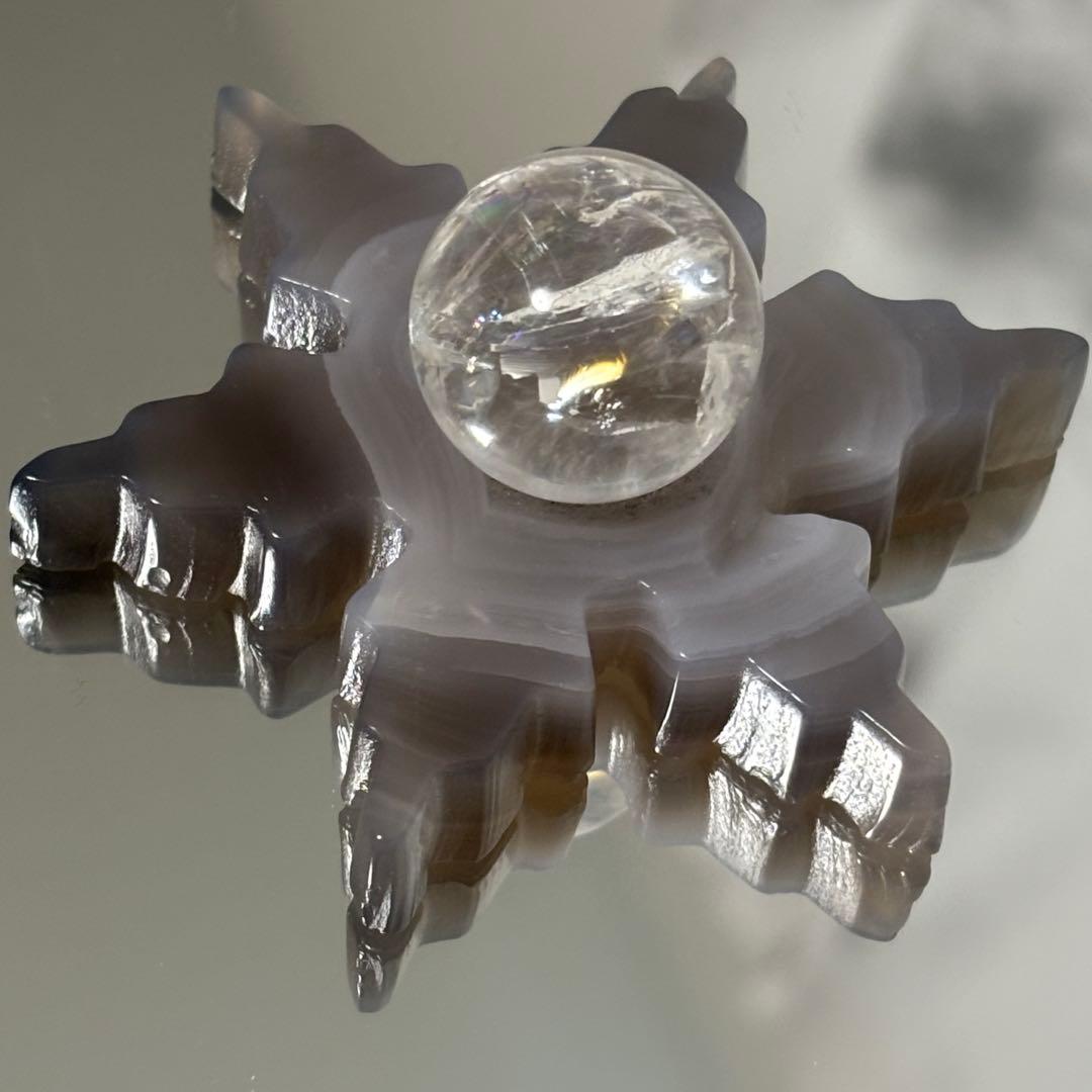 user_add6969b専用♥️天然石 瑪瑙 ジオードとピンクオパール雪の結晶