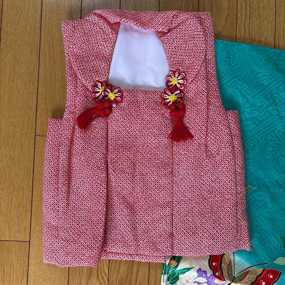 七五三用青赤グラデーション衣装7歳女の子