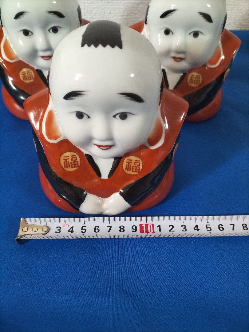 福助人形　置物　縁起物昭和レトロ3体　最終値下げ