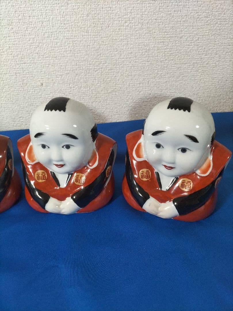 福助人形　置物　縁起物昭和レトロ3体　最終値下げ