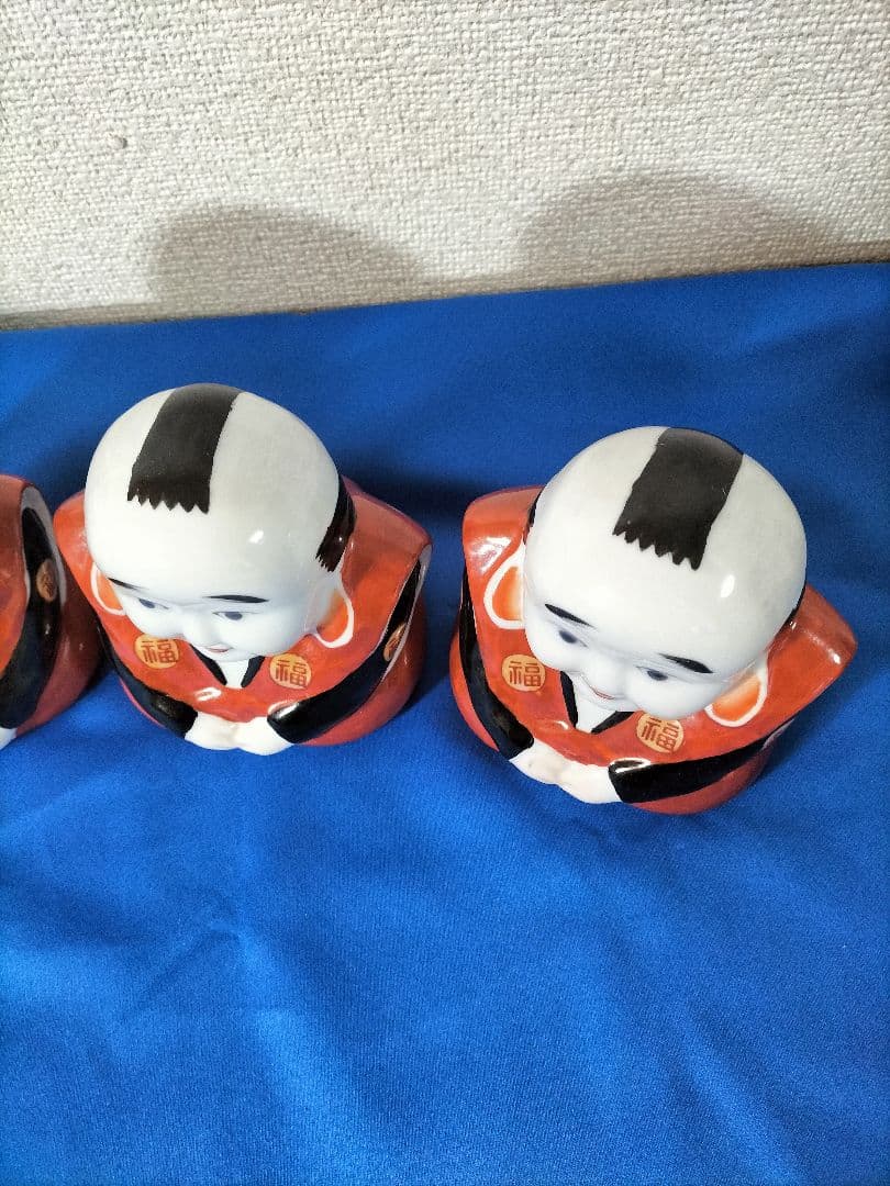 福助人形　置物　縁起物昭和レトロ3体　最終値下げ