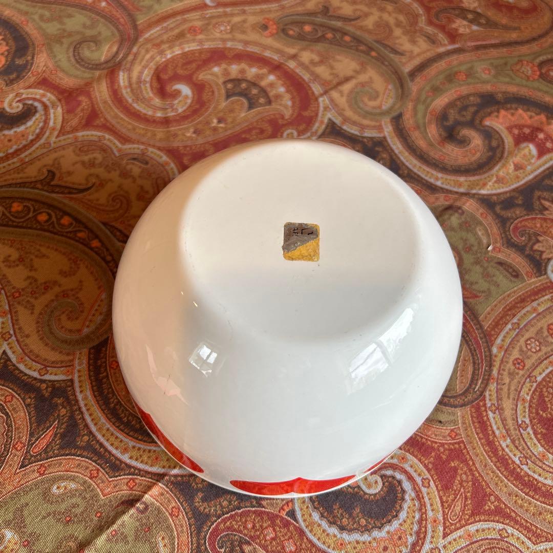 176◇アラビア フィネル ホーローボウル ハート 白×赤 ヴィンテージ