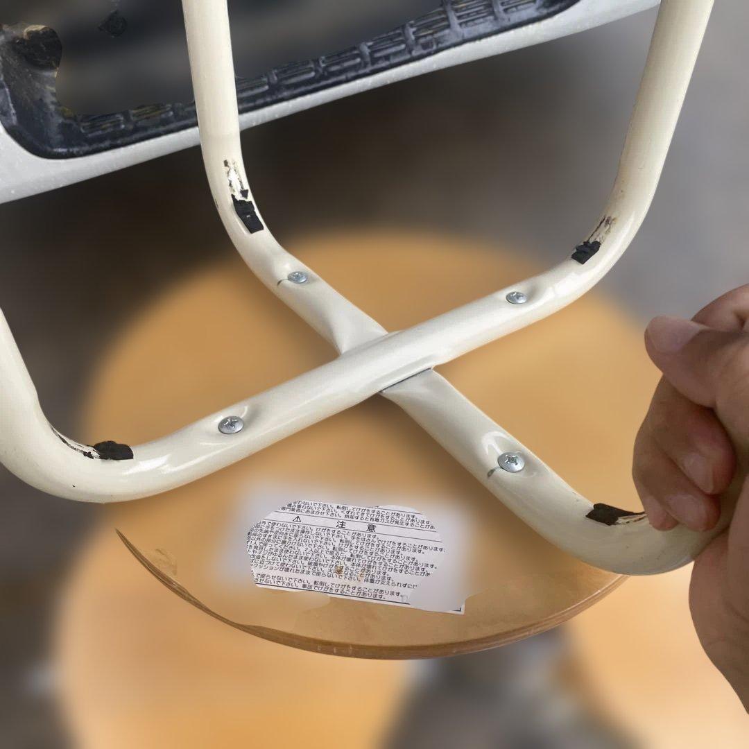 木製座面円形スツール 大量　まとめ　スタッキング可能　丸椅子　スチール　シンプル