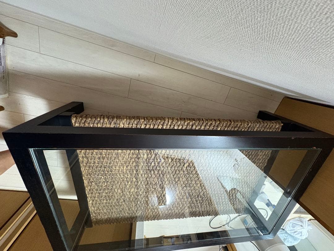 PERFORMAX ガラス天板 ローテーブル ウォーターヒヤシンス家具