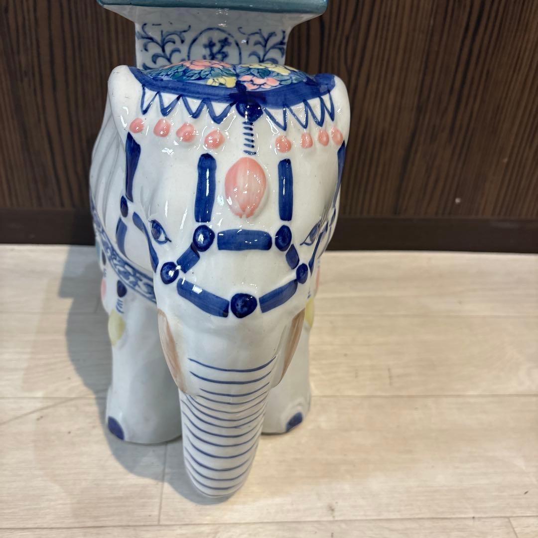 象陶器置き物　花台　フラワースタンド　鉢置き