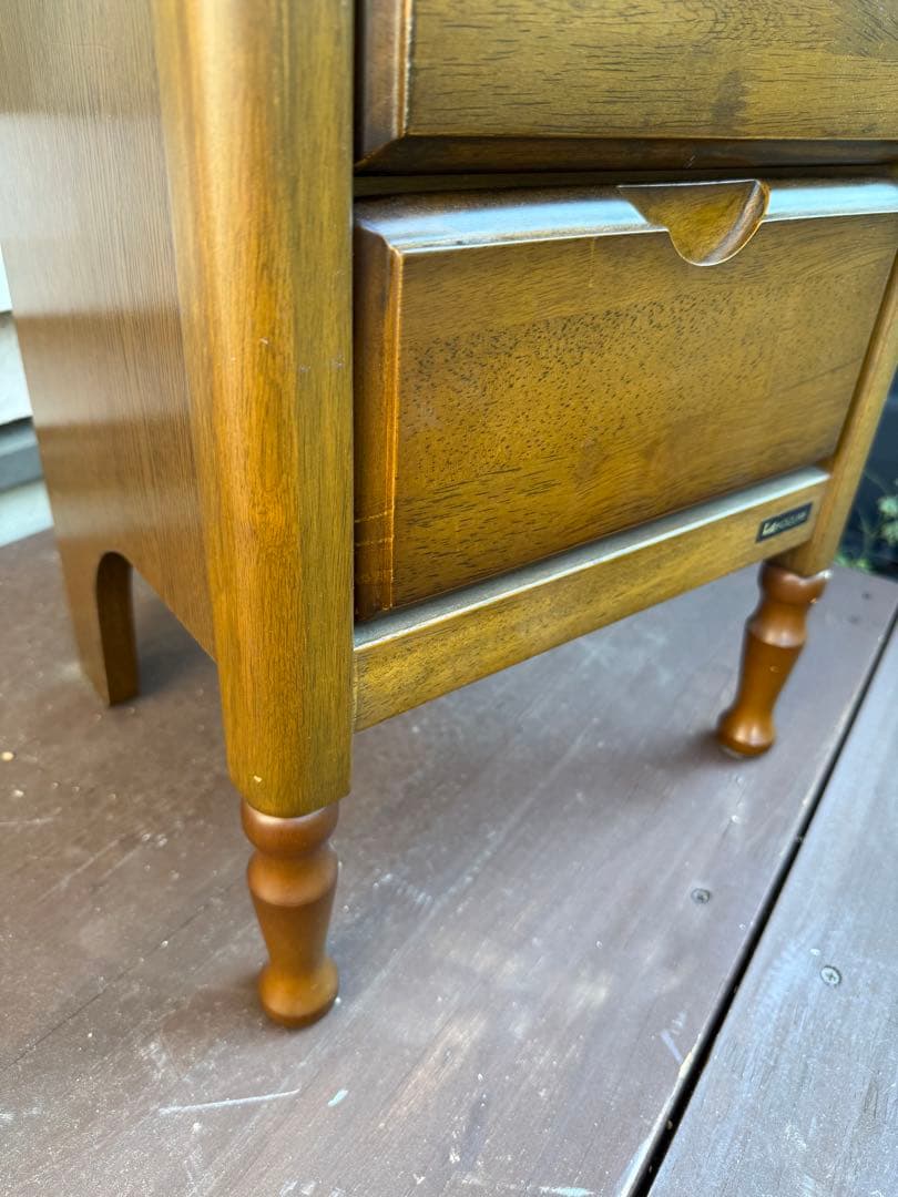 コイズミ　木製チェスト　昭和　家具　天然木　電話台　スリムチェスト