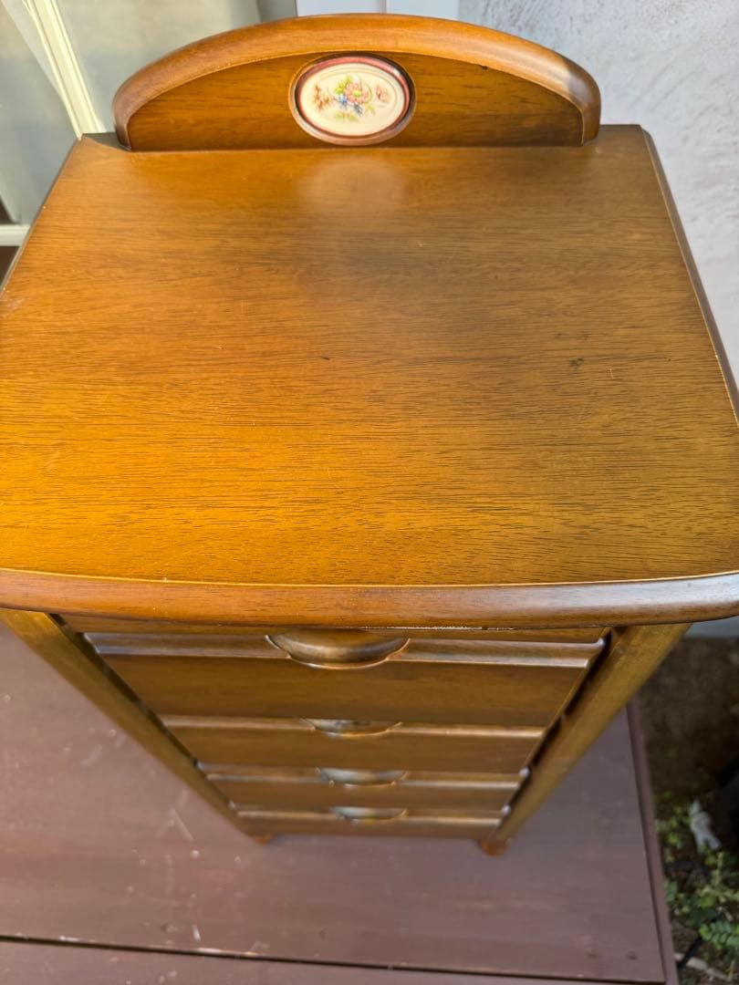 コイズミ　木製チェスト　昭和　家具　天然木　電話台　スリムチェスト