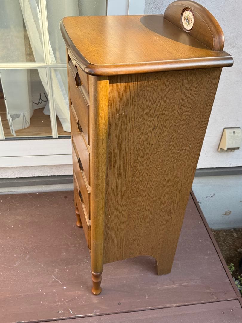 コイズミ　木製チェスト　昭和　家具　天然木　電話台　スリムチェスト