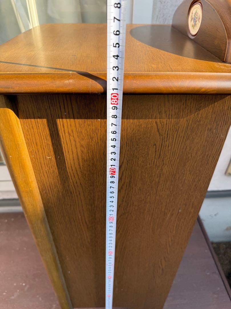 コイズミ　木製チェスト　昭和　家具　天然木　電話台　スリムチェスト