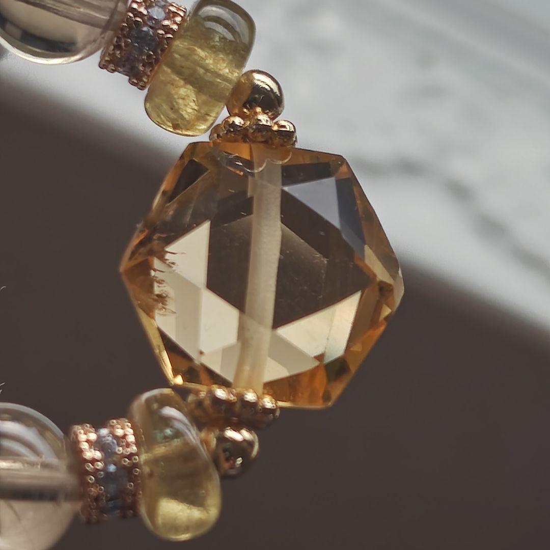 宝石質シトリン六芒星×レモンクオーツ×オーソクレース