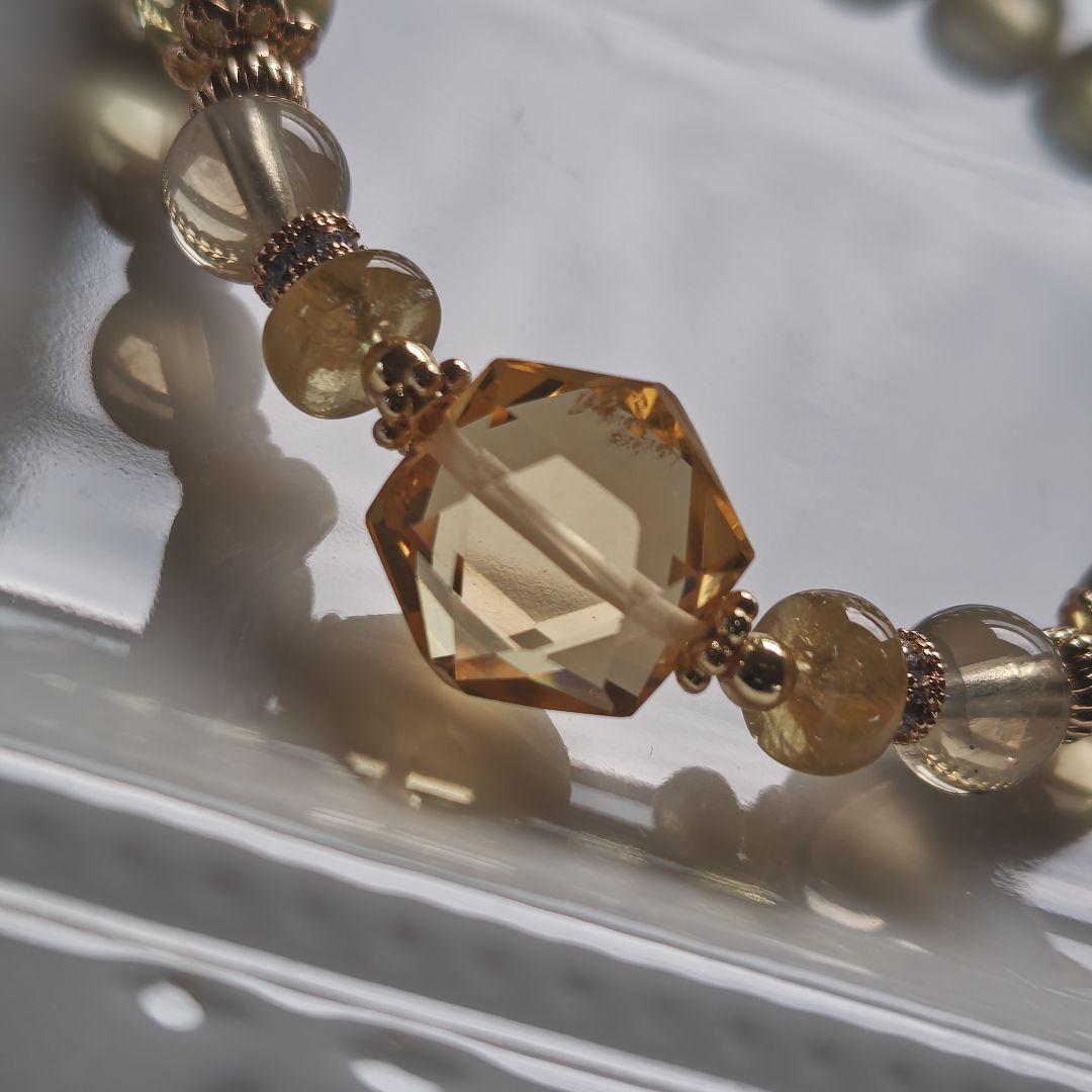 宝石質シトリン六芒星×レモンクオーツ×オーソクレース