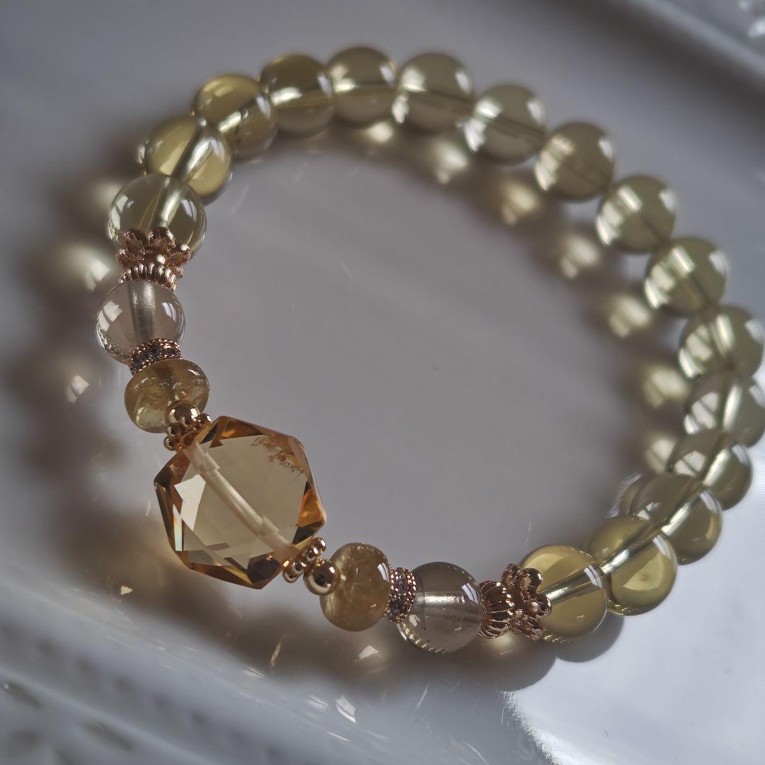 宝石質シトリン六芒星×レモンクオーツ×オーソクレース