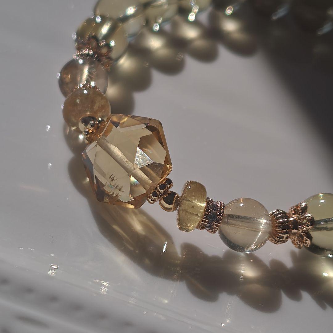 宝石質シトリン六芒星×レモンクオーツ×オーソクレース