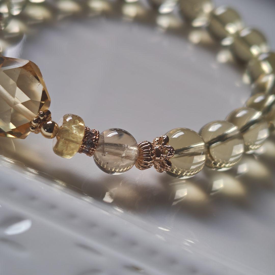 宝石質シトリン六芒星×レモンクオーツ×オーソクレース