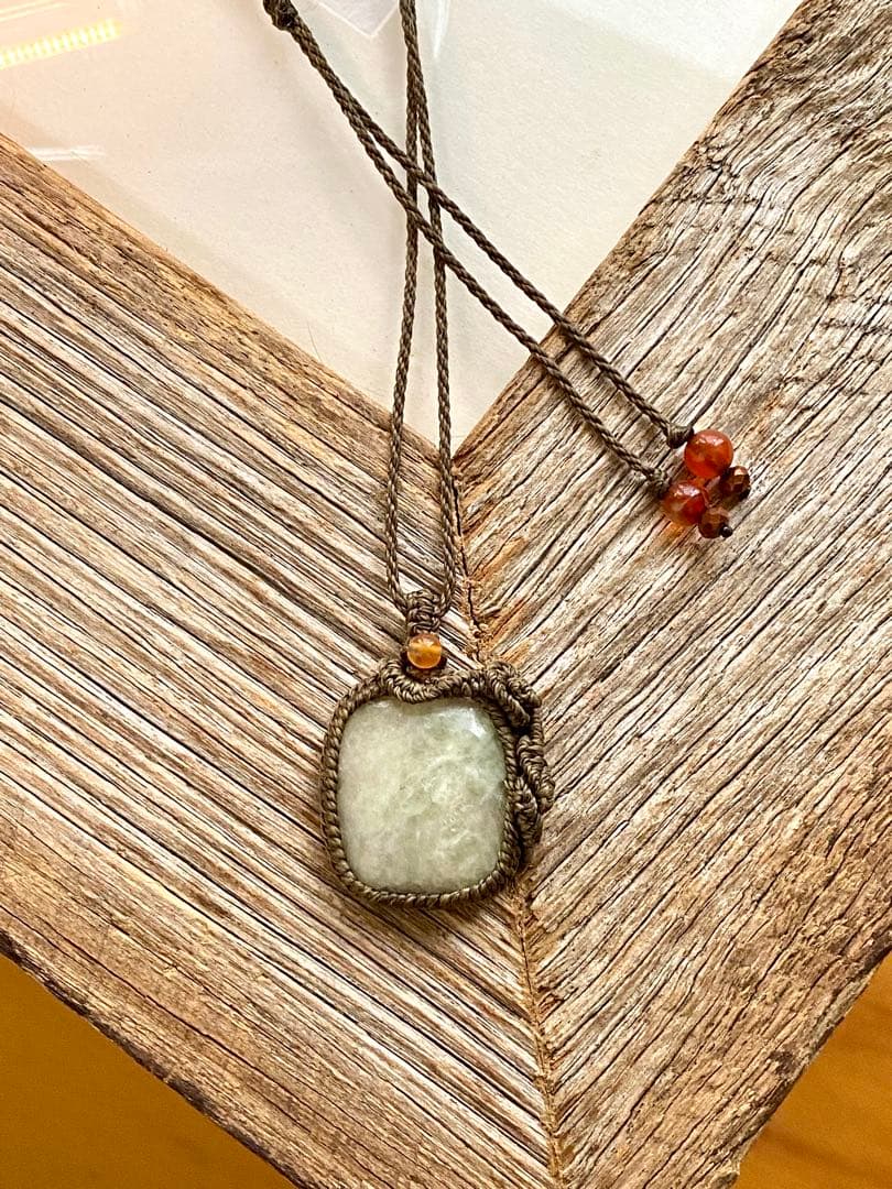 天然石マクラメネックレス/日々のお守りアクセサリー