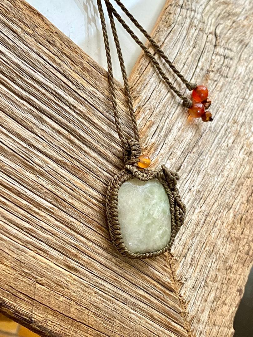 天然石マクラメネックレス/日々のお守りアクセサリー