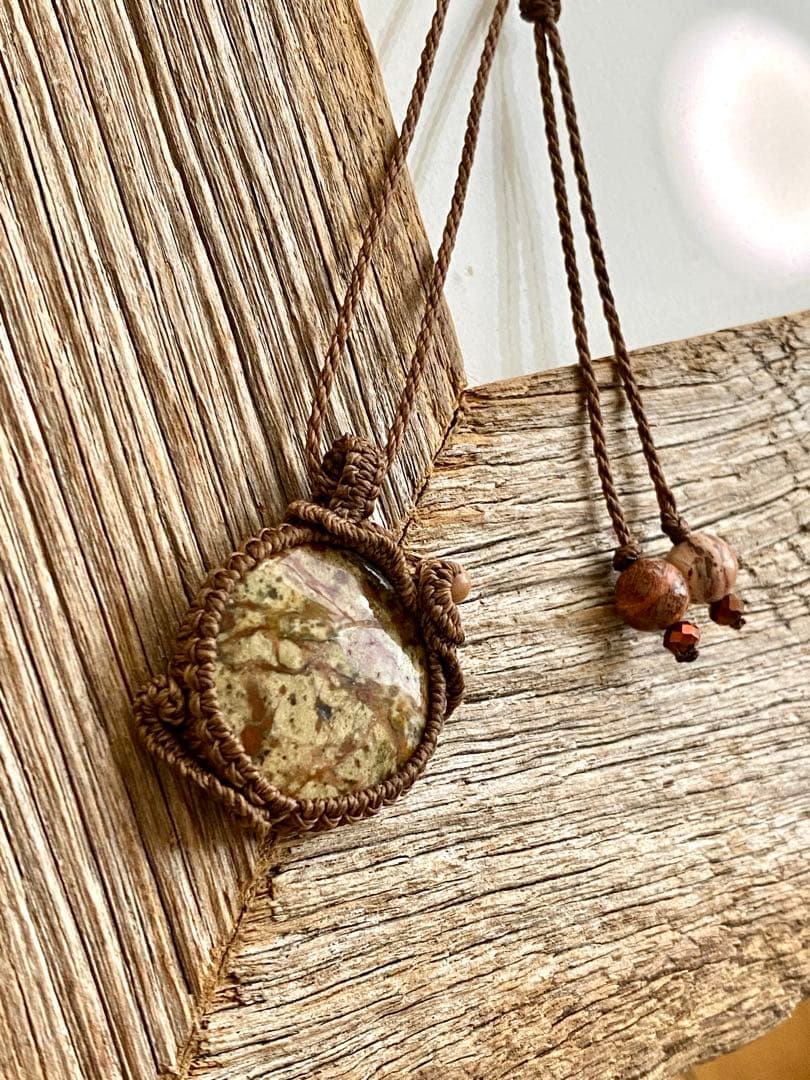 天然石マクラメネックレス/日々のお守りアクセサリー