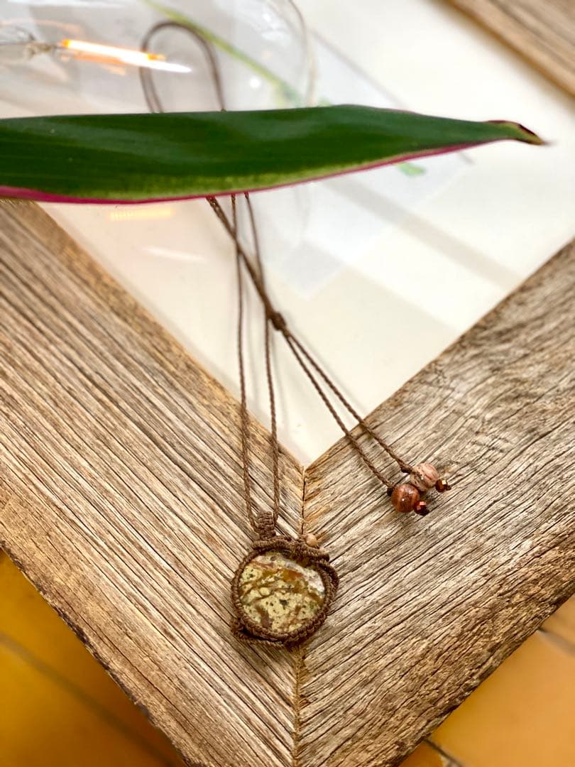 天然石マクラメネックレス/日々のお守りアクセサリー