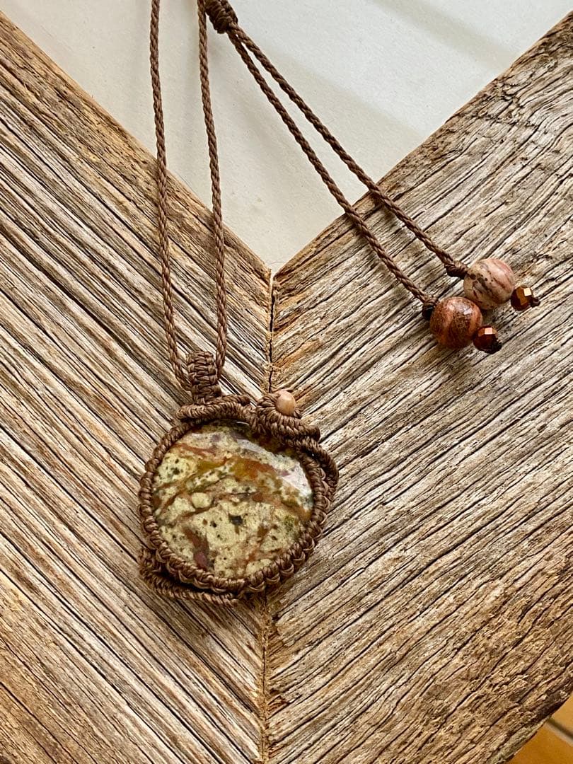 天然石マクラメネックレス/日々のお守りアクセサリー