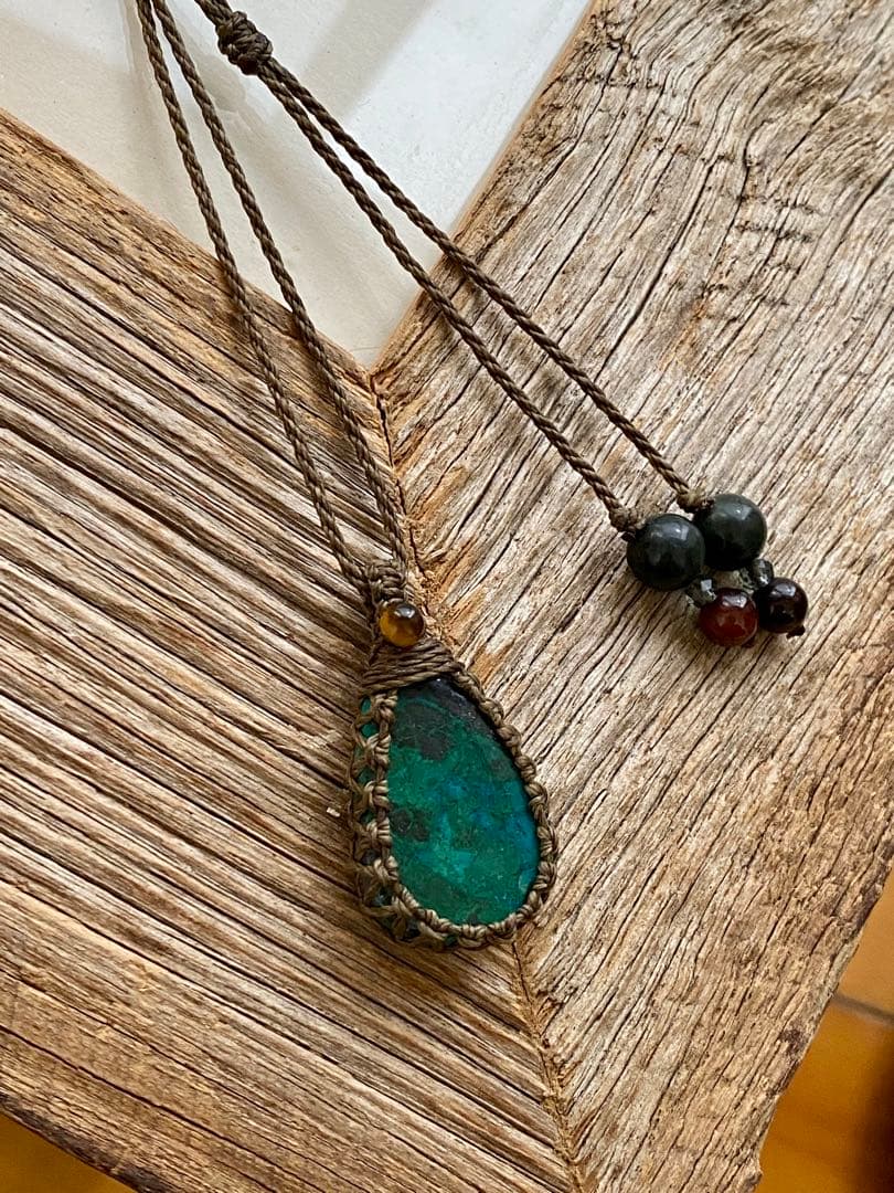 天然石マクラメネックレス/日々のお守りアクセサリー